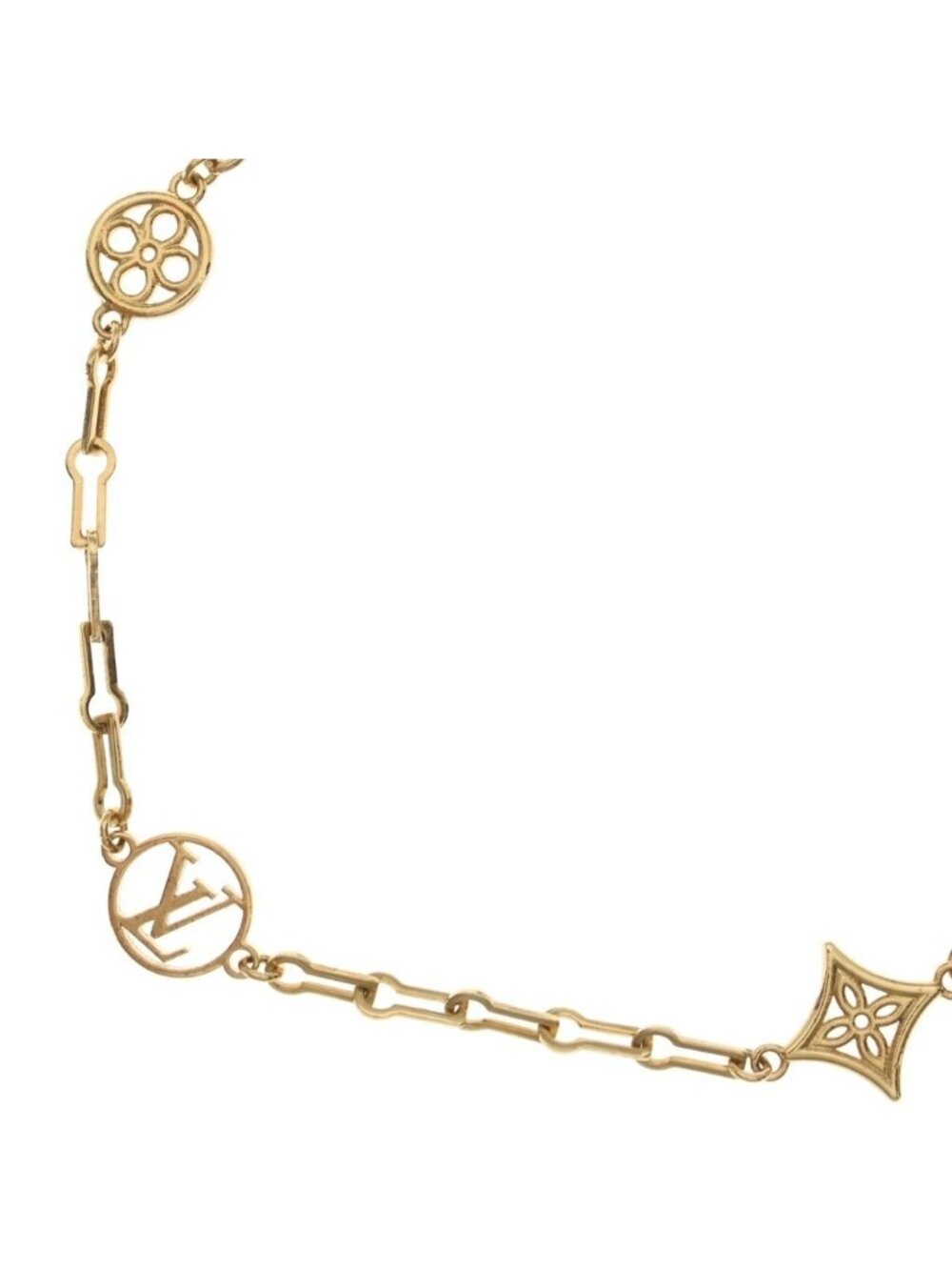 Louis Vuitton Collier Forever Young Monogram Motif Chain Necklace Gold